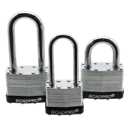 ROADPRO 3pc Steel Padlock Set  10ct PDQ RP20LK001